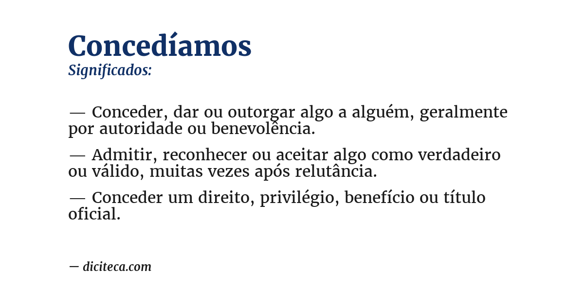 Significado de concedíamos