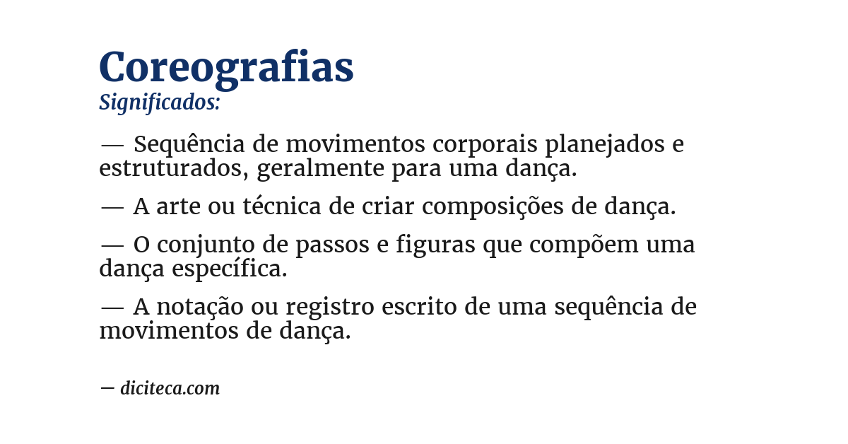 Significado de coreografias