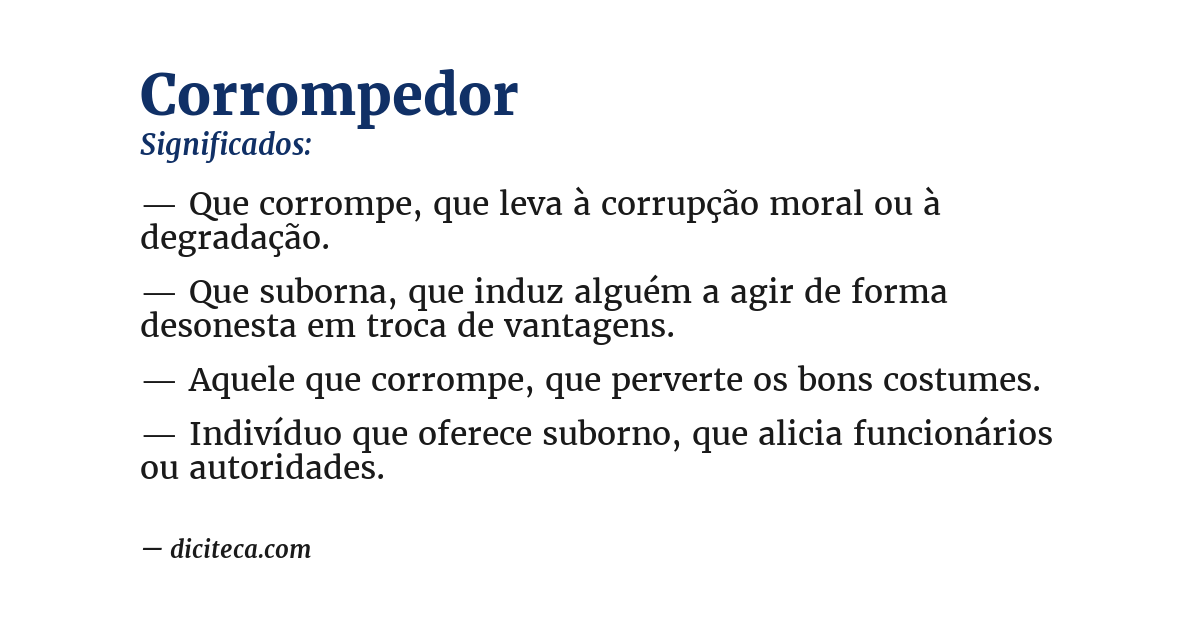 Significado de corrompedor