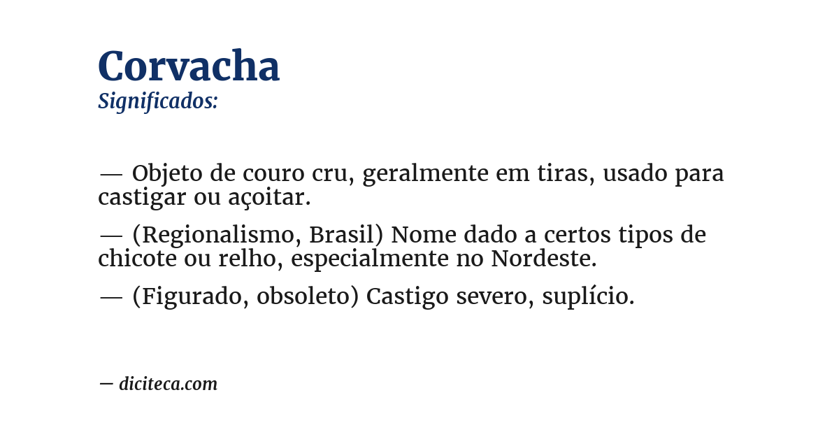 Significado de corvacha