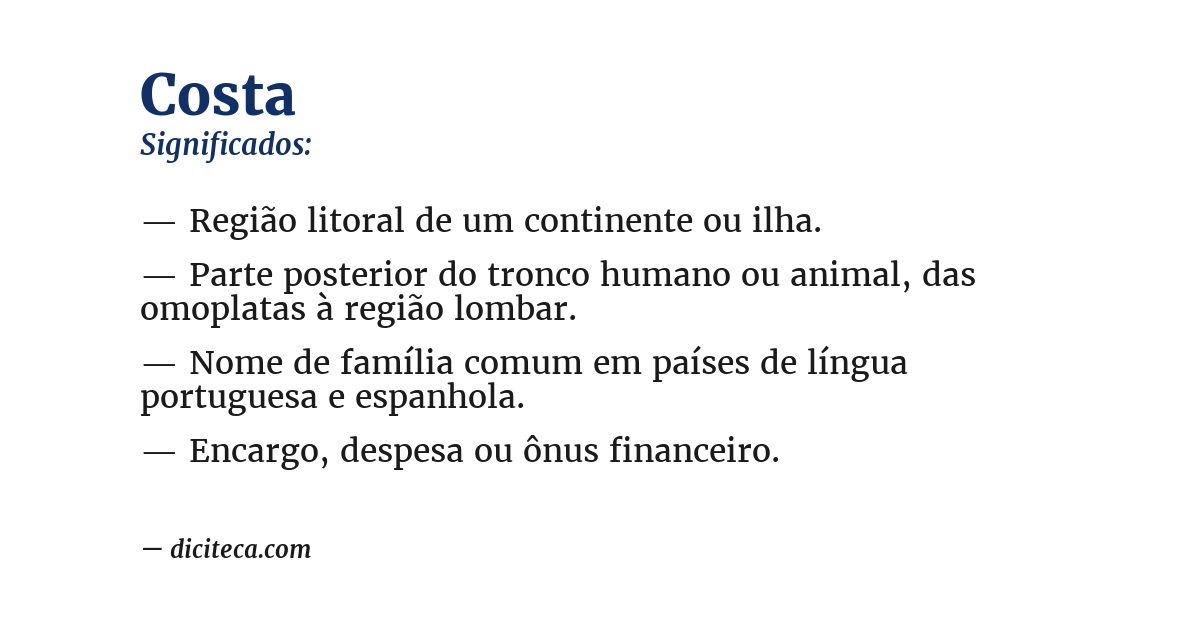 Significado de costa