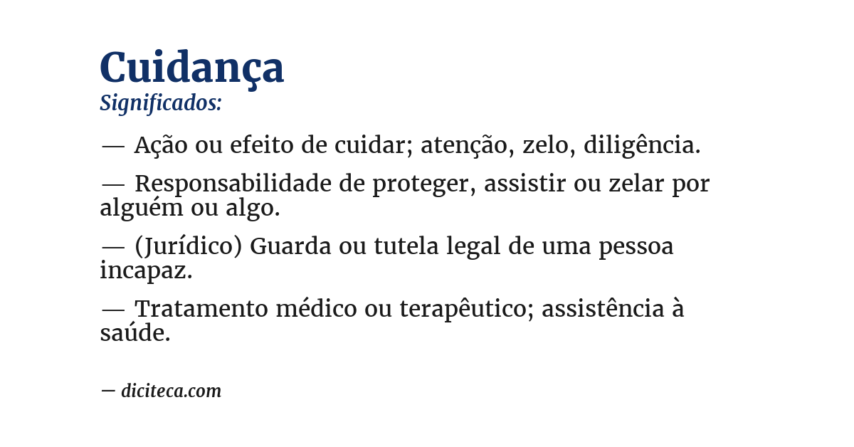 Significado de cuidança