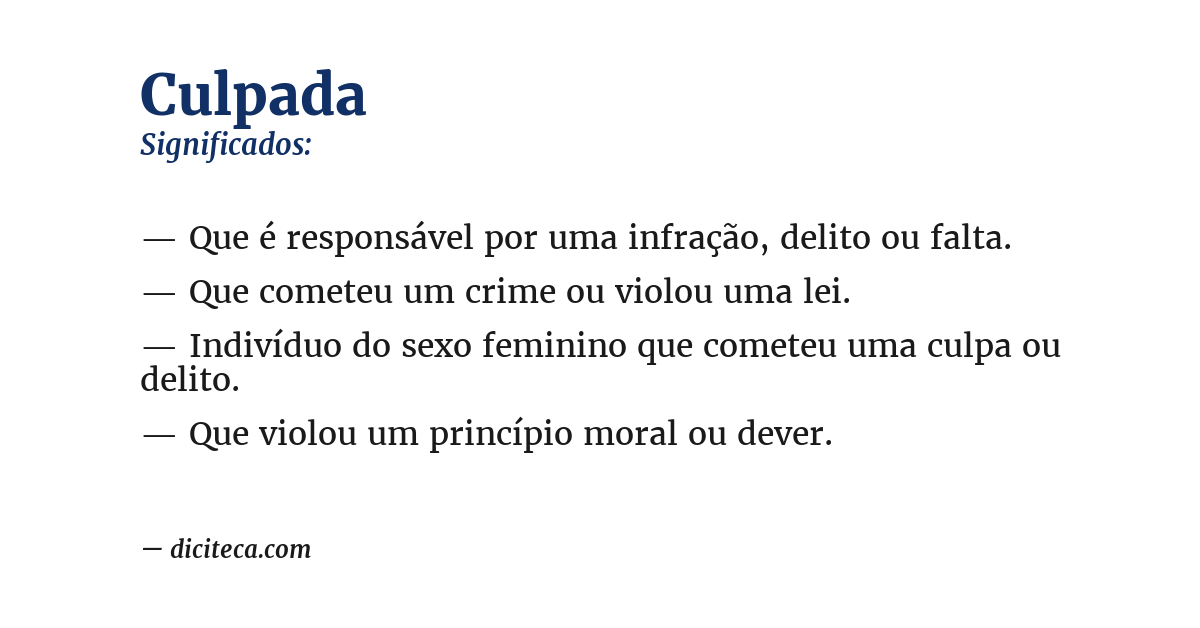 Significado de culpada
