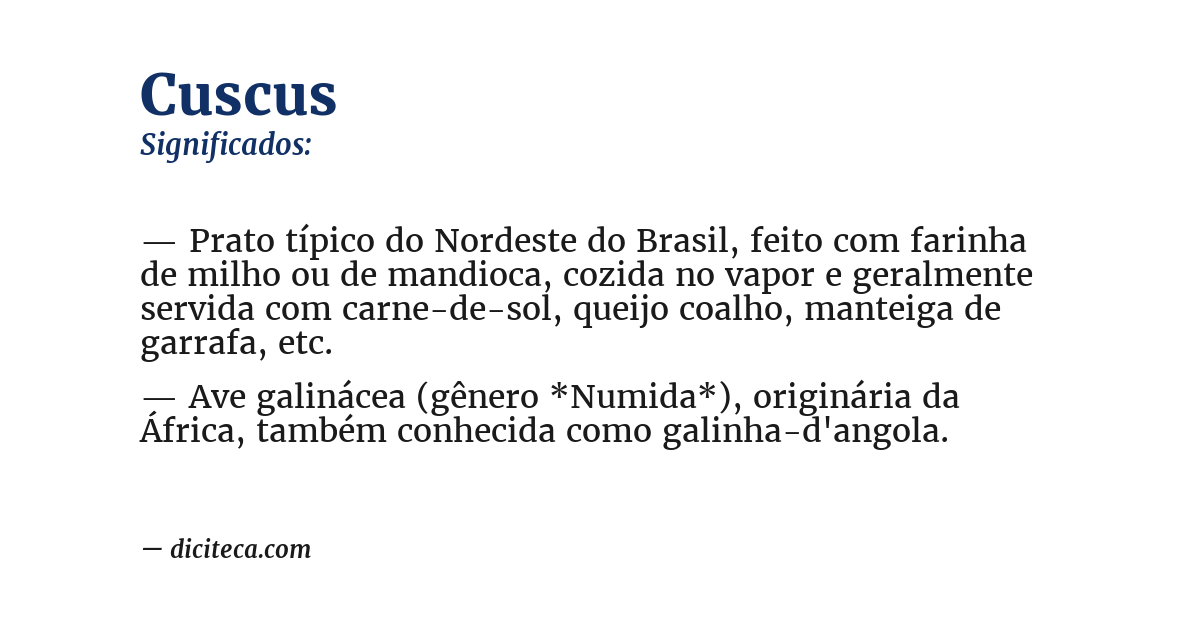 Significado de cuscus