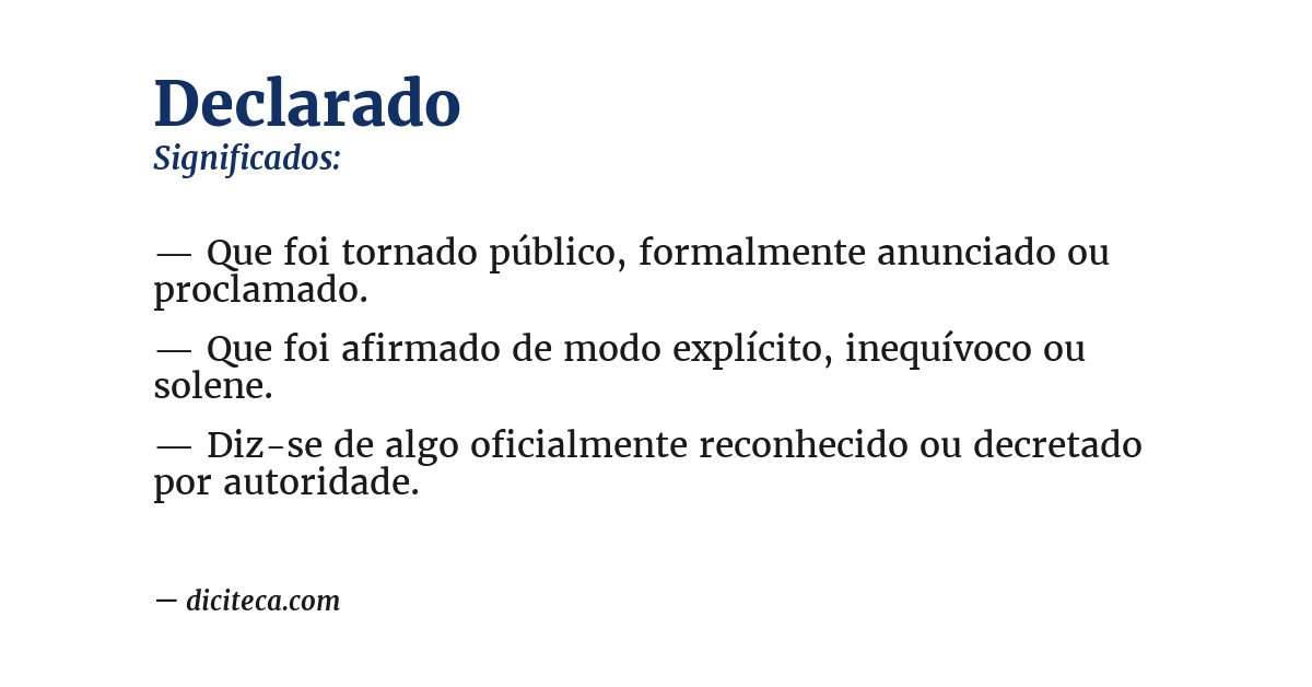 Significado de declarado