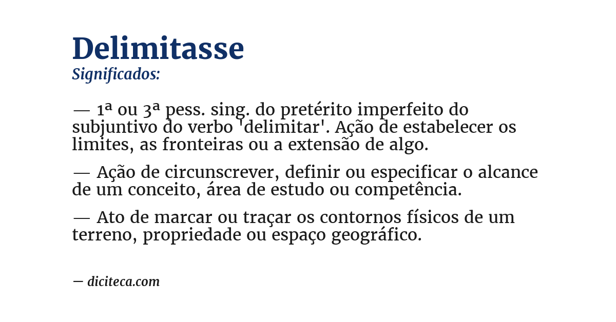 Significado de delimitasse