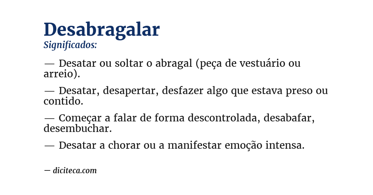 Significado de desabragalar
