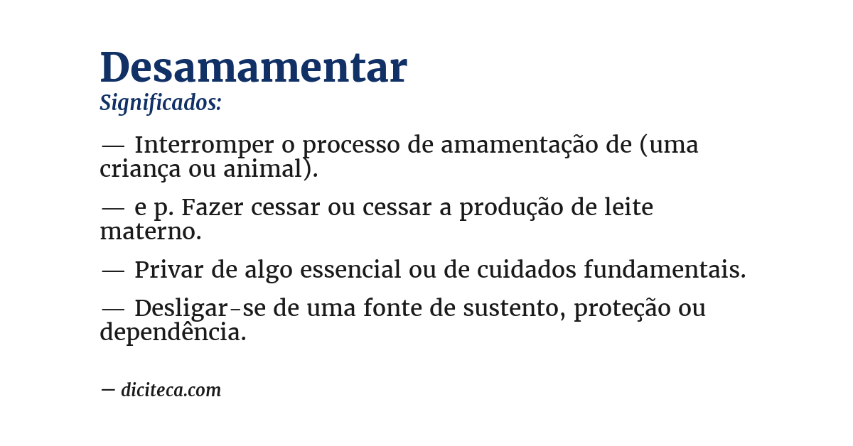 Significado de desamamentar