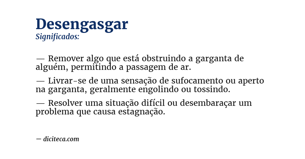 Significado de desengasgar