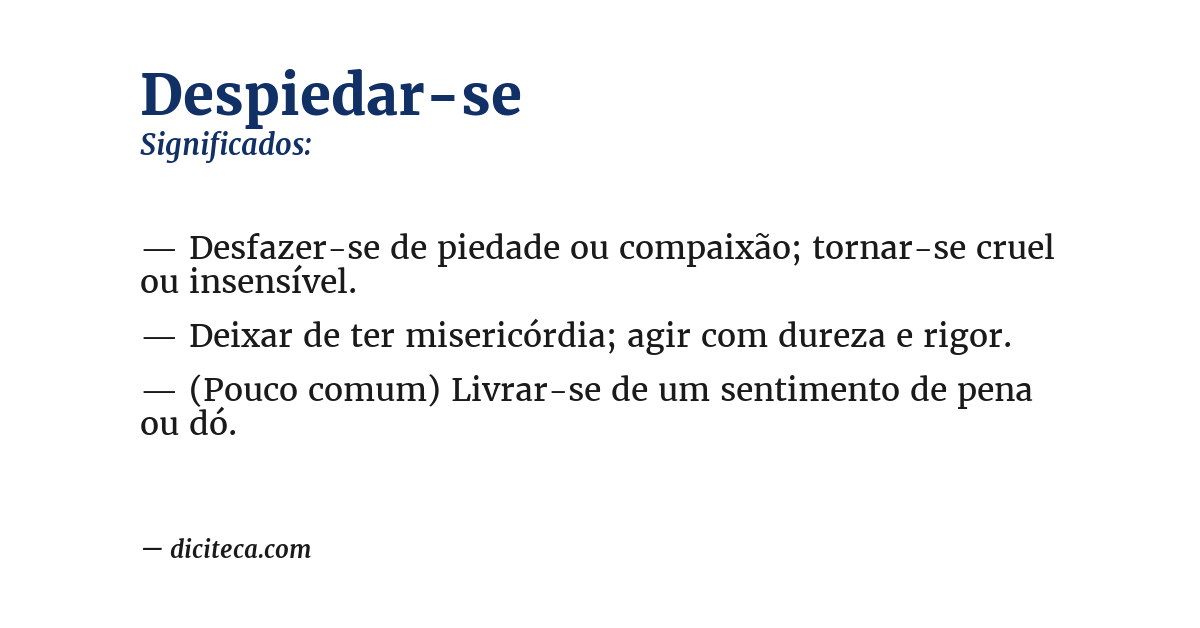 Significado de despiedar-se