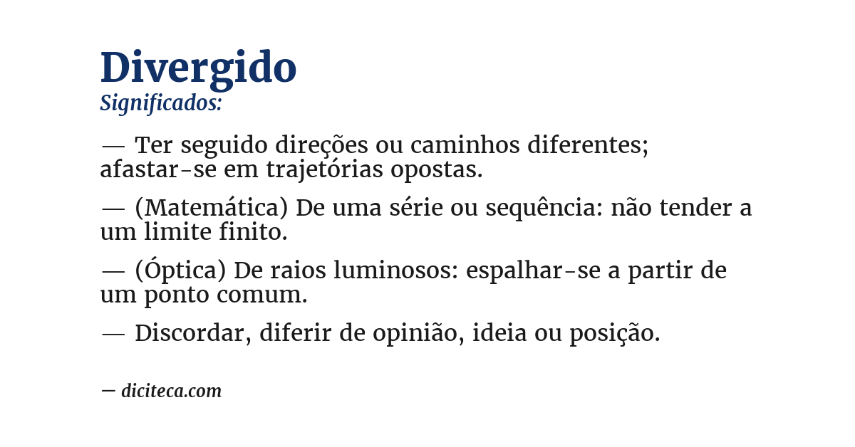 Significado de divergido