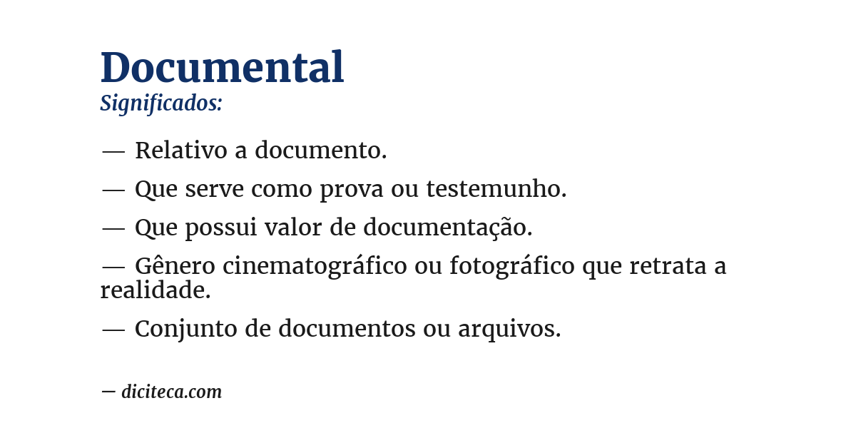 Significado de documental