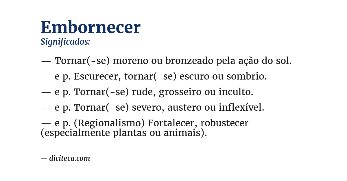 Significado de embornecer