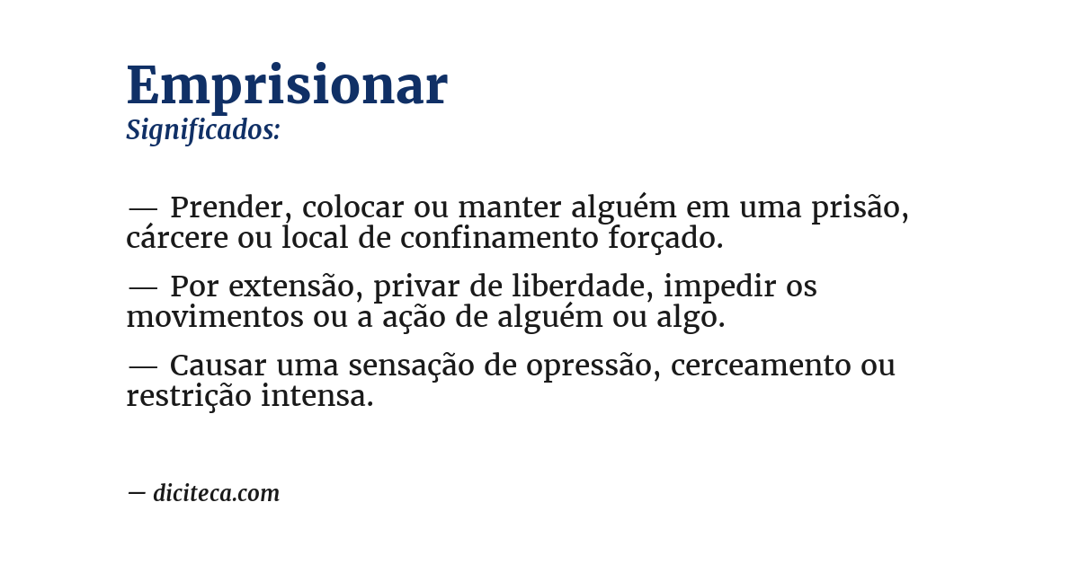 Significado de emprisionar