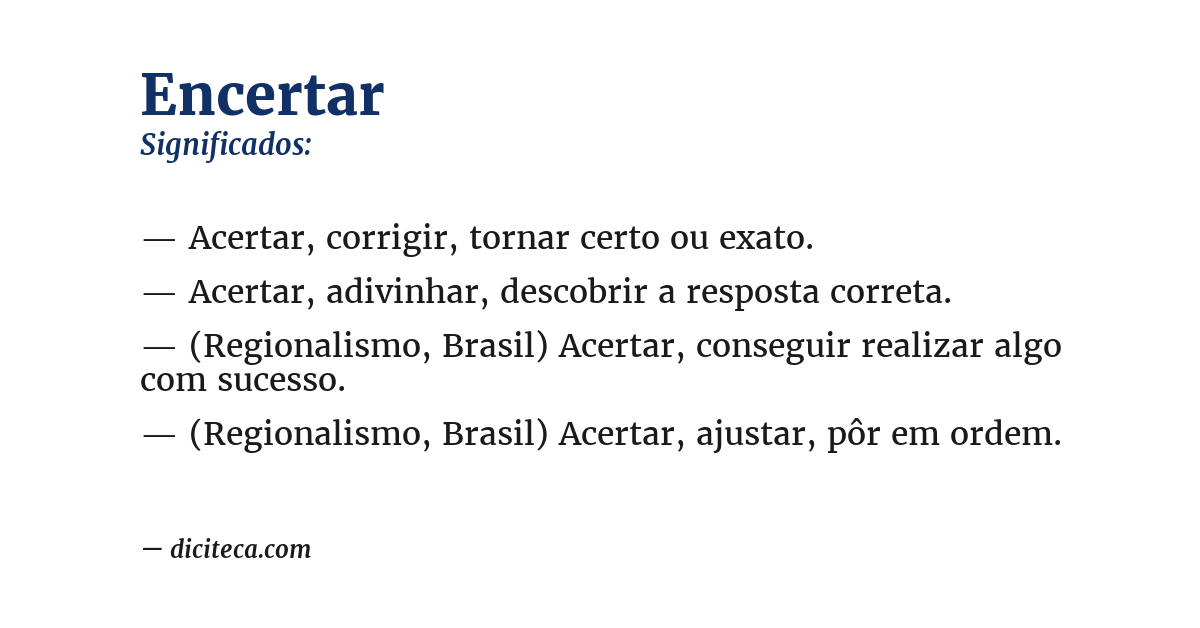 Significado de encertar