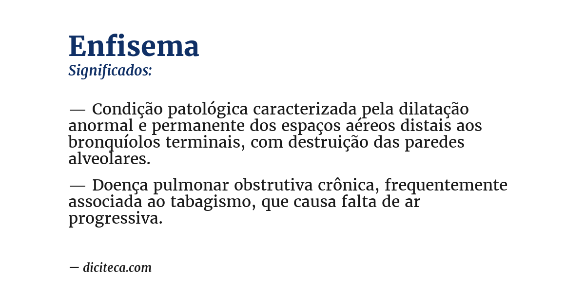 Significado de enfisema