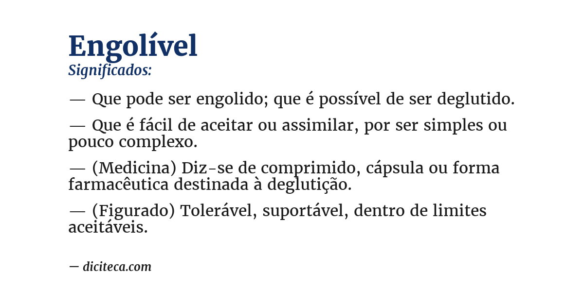 Significado de engolível