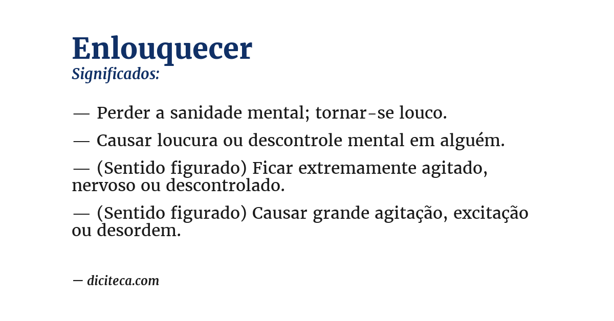Significado de enlouquecer