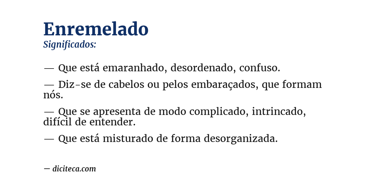 Significado de enremelado
