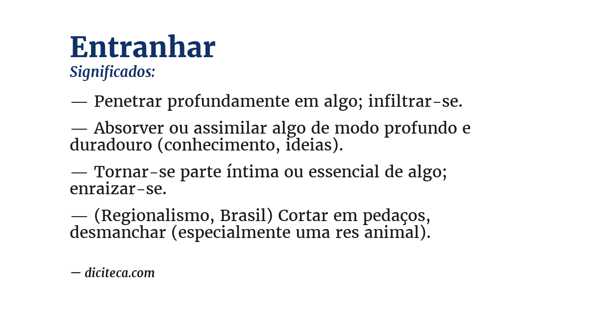 Significado de entranhar