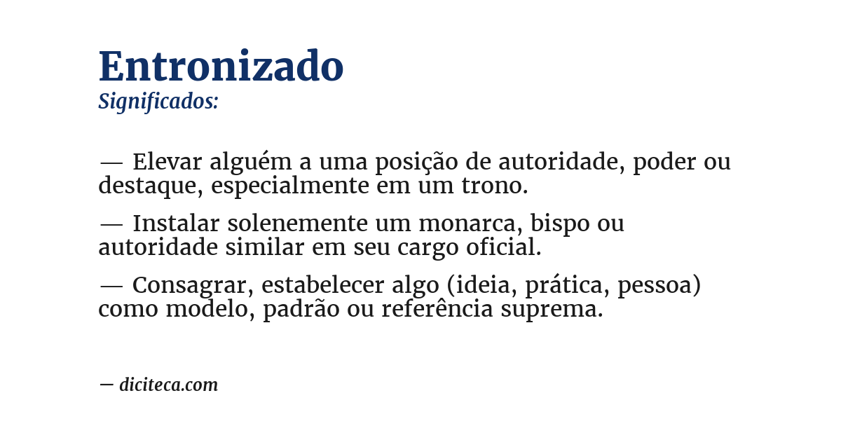 Significado de entronizado