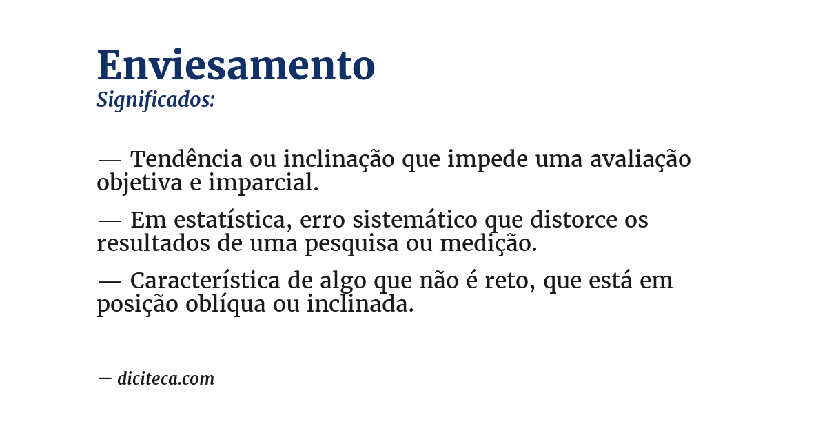 Significado de enviesamento