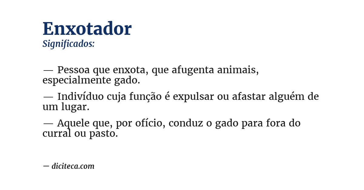 Significado de enxotador