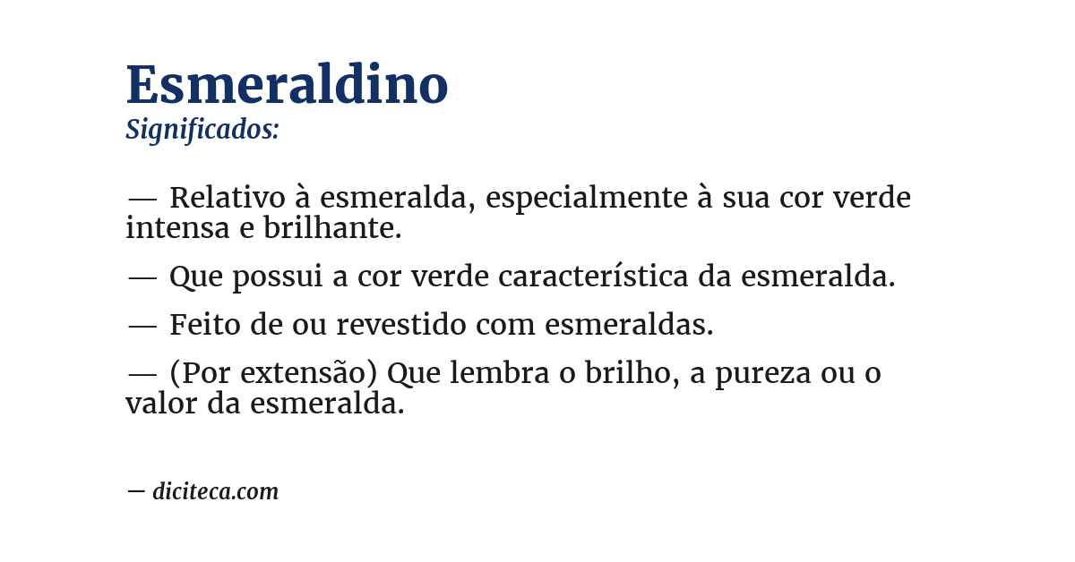 Significado de esmeraldino