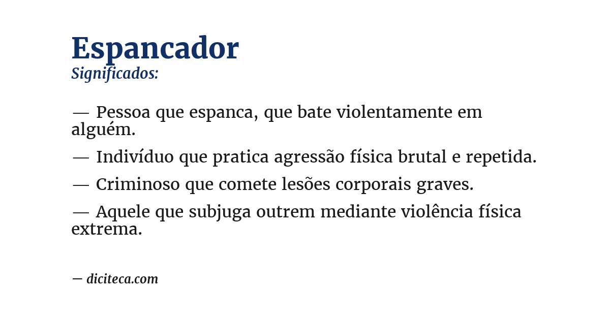 Significado de espancador