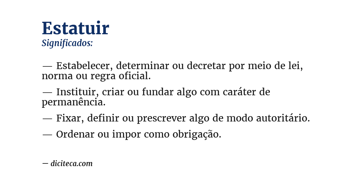 Significado de estatuir