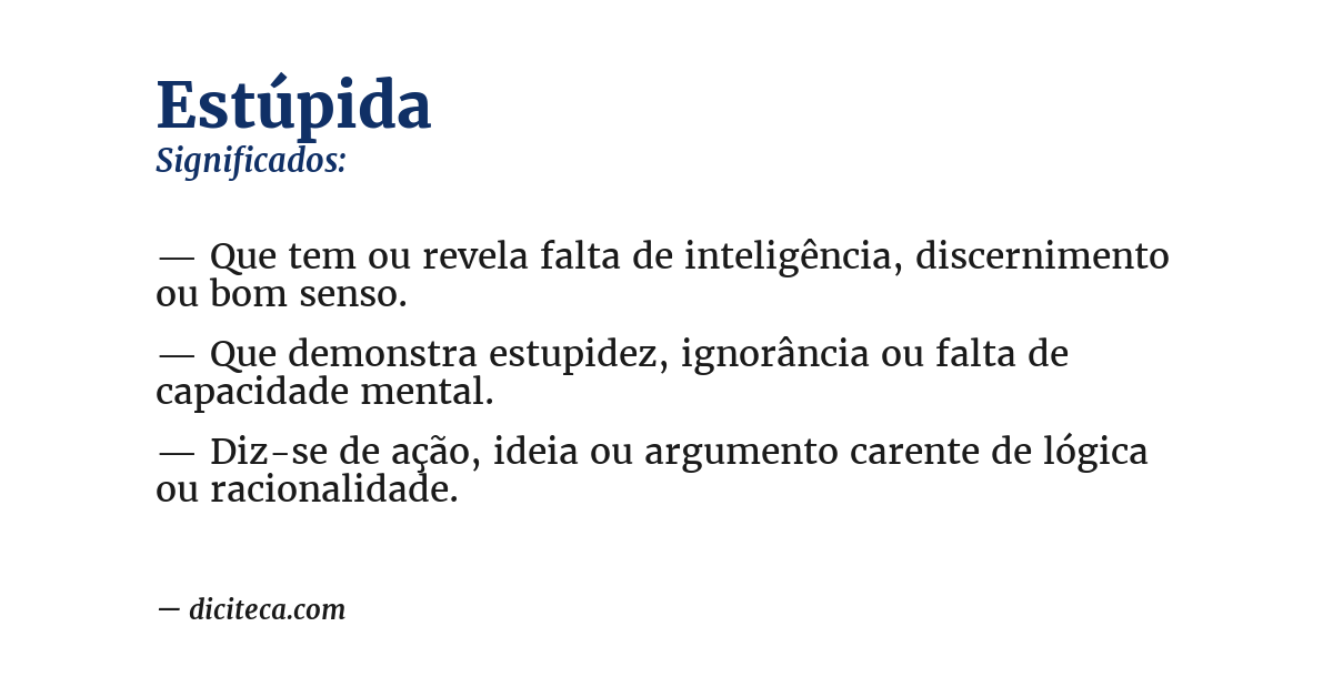 Significado de estúpida