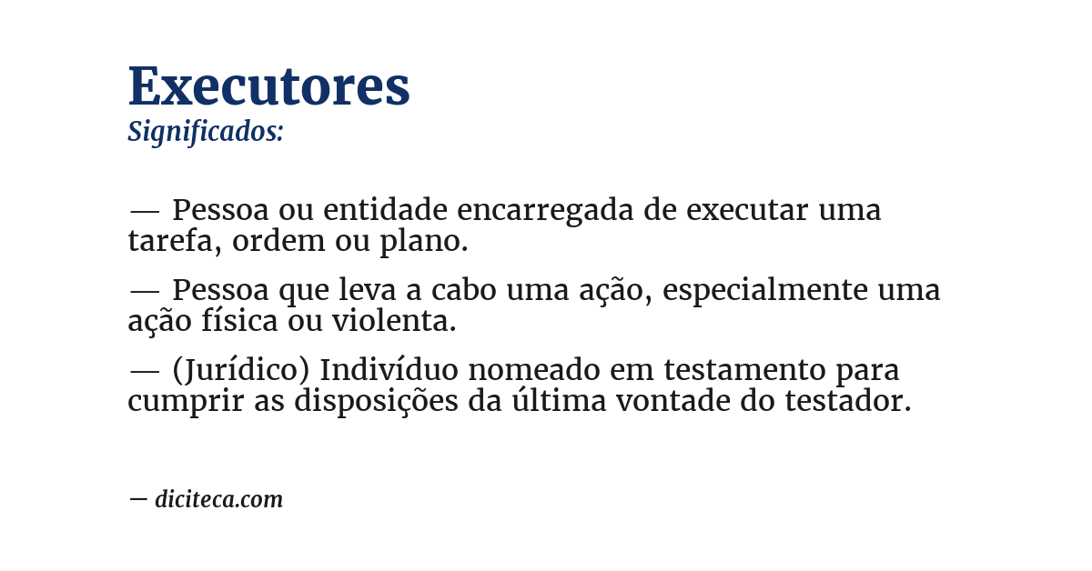 Significado de executores