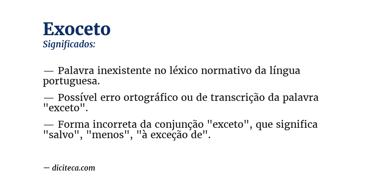 Significado de exoceto