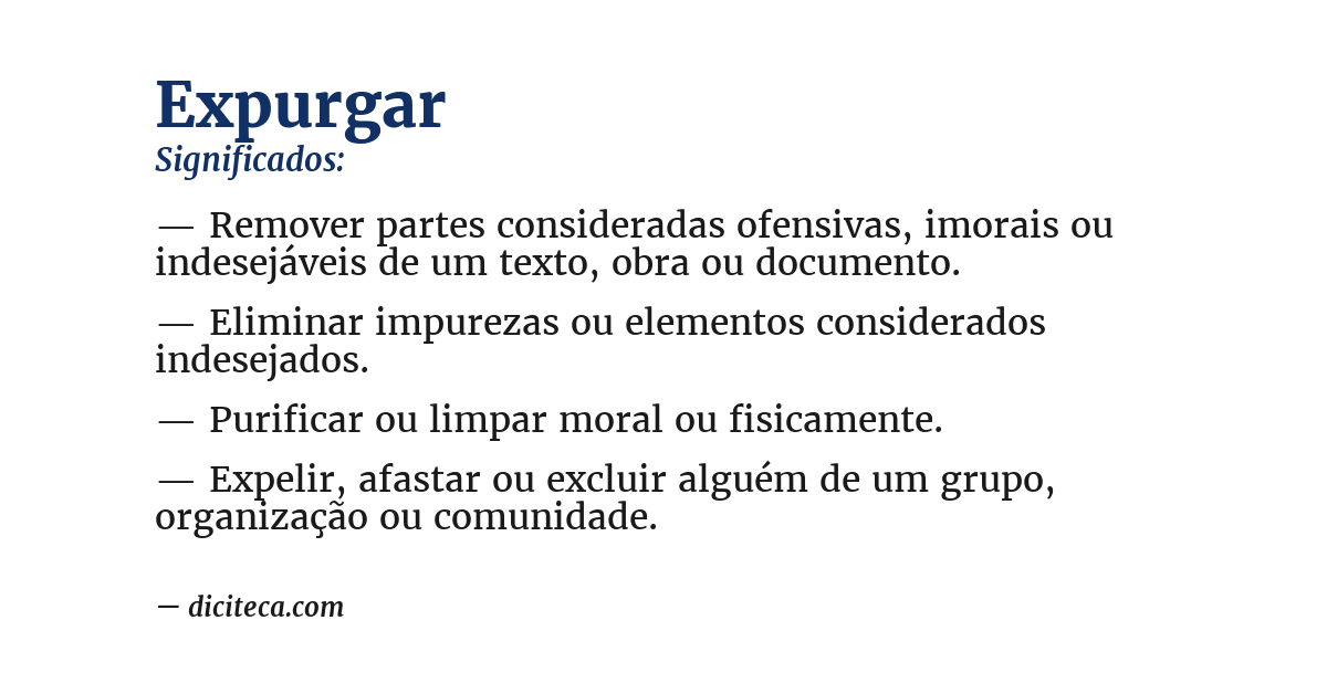 Significado de expurgar