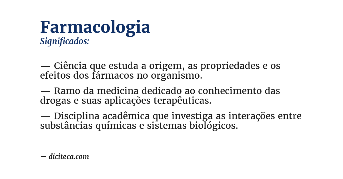 Significado de farmacologia