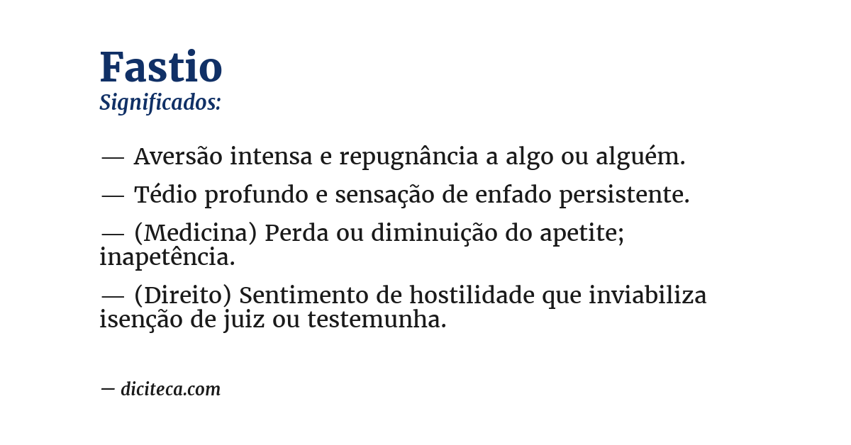 Significado de fastio