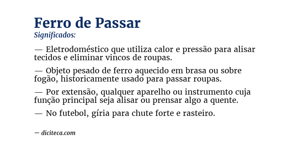 Significado de ferro de passar