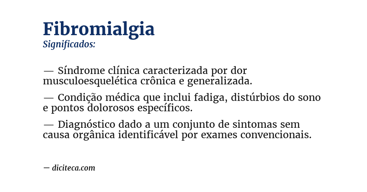 Significado de fibromialgia