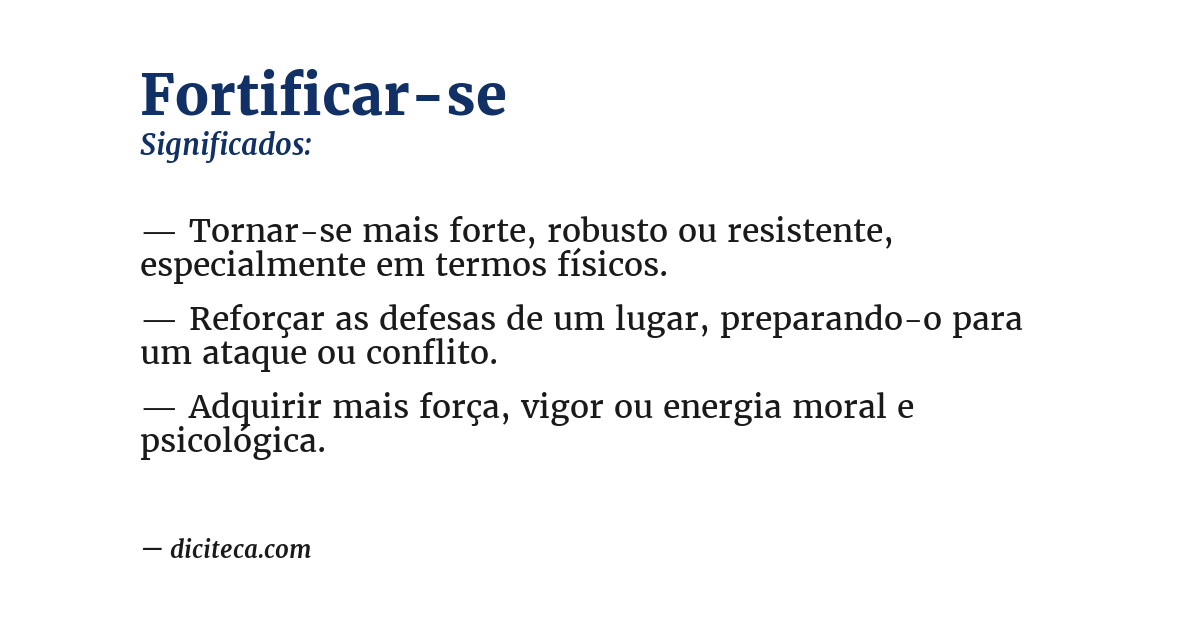 Significado de fortificar-se