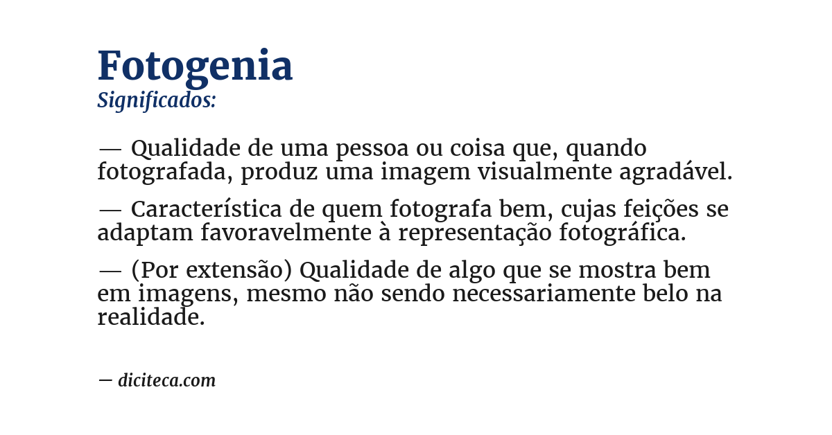 Significado de fotogenia