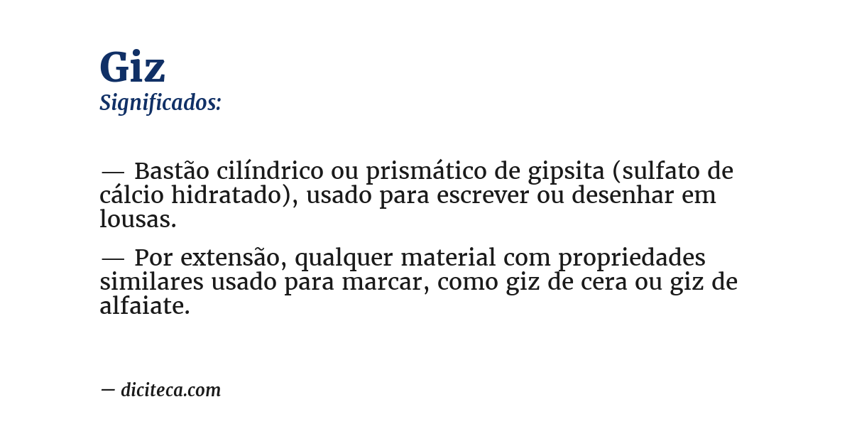 Significado de giz