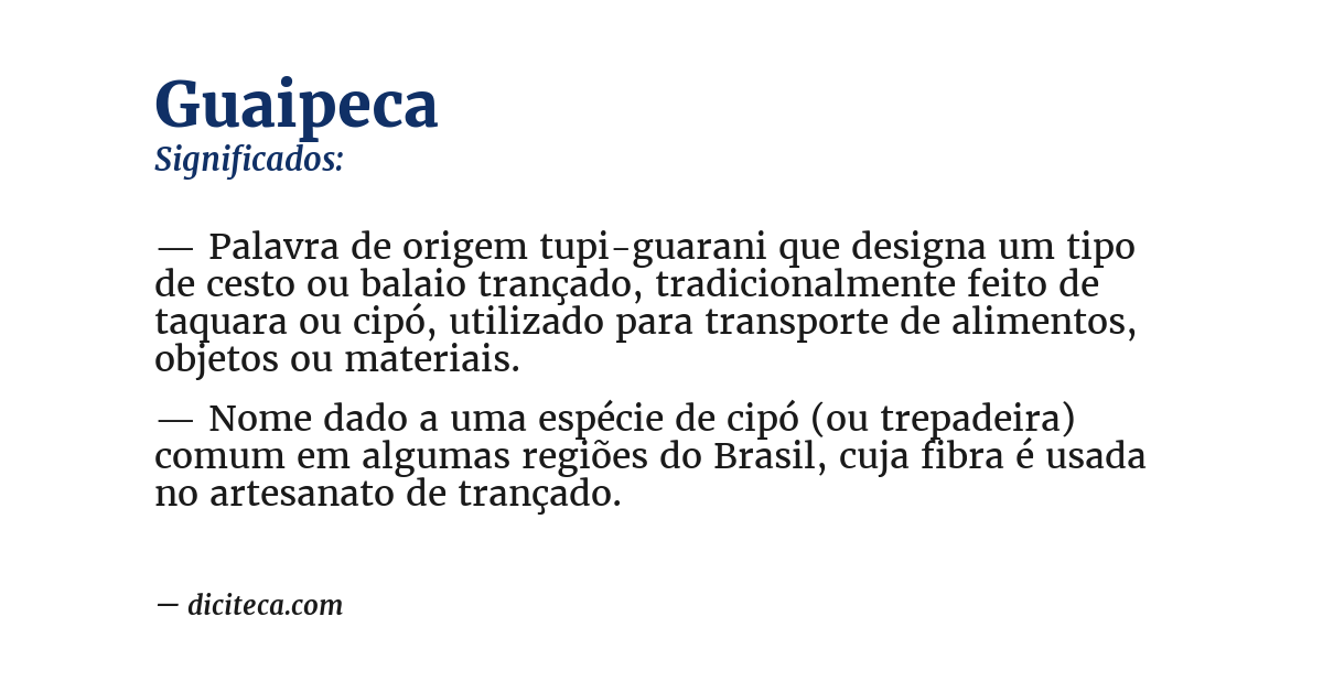 Significado de guaipeca