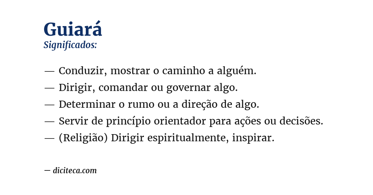 Significado de guiará