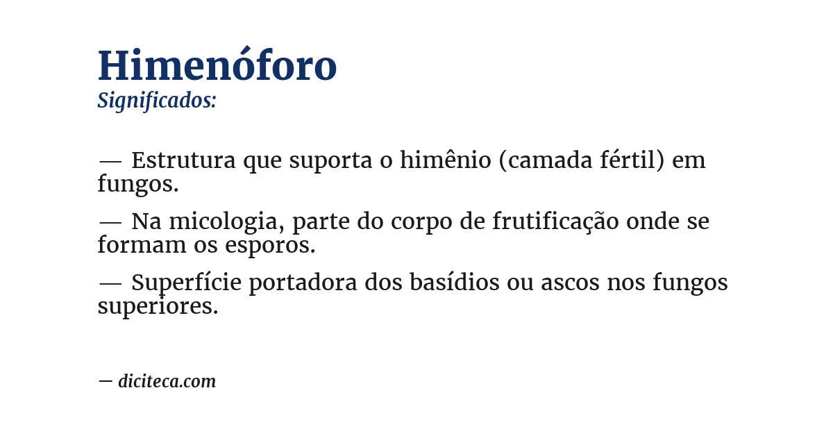 Significado de himenóforo