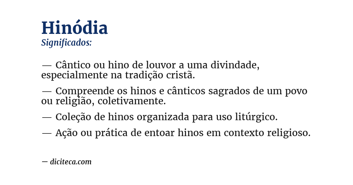 Significado de hinódia