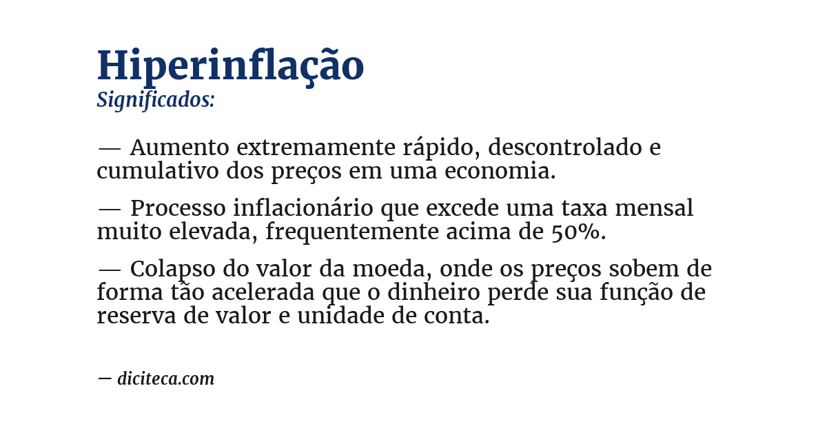 Significado de hiperinflação