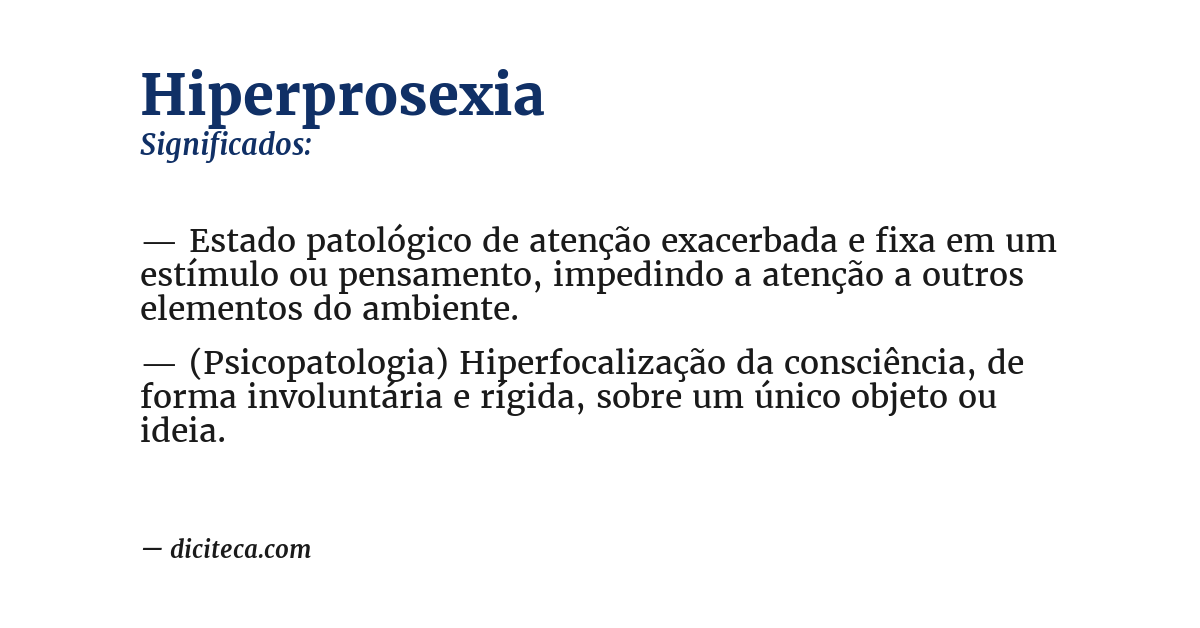 Significado de hiperprosexia