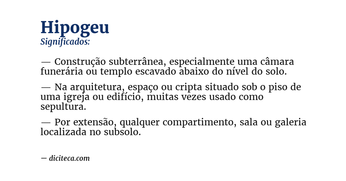 Significado de hipogeu