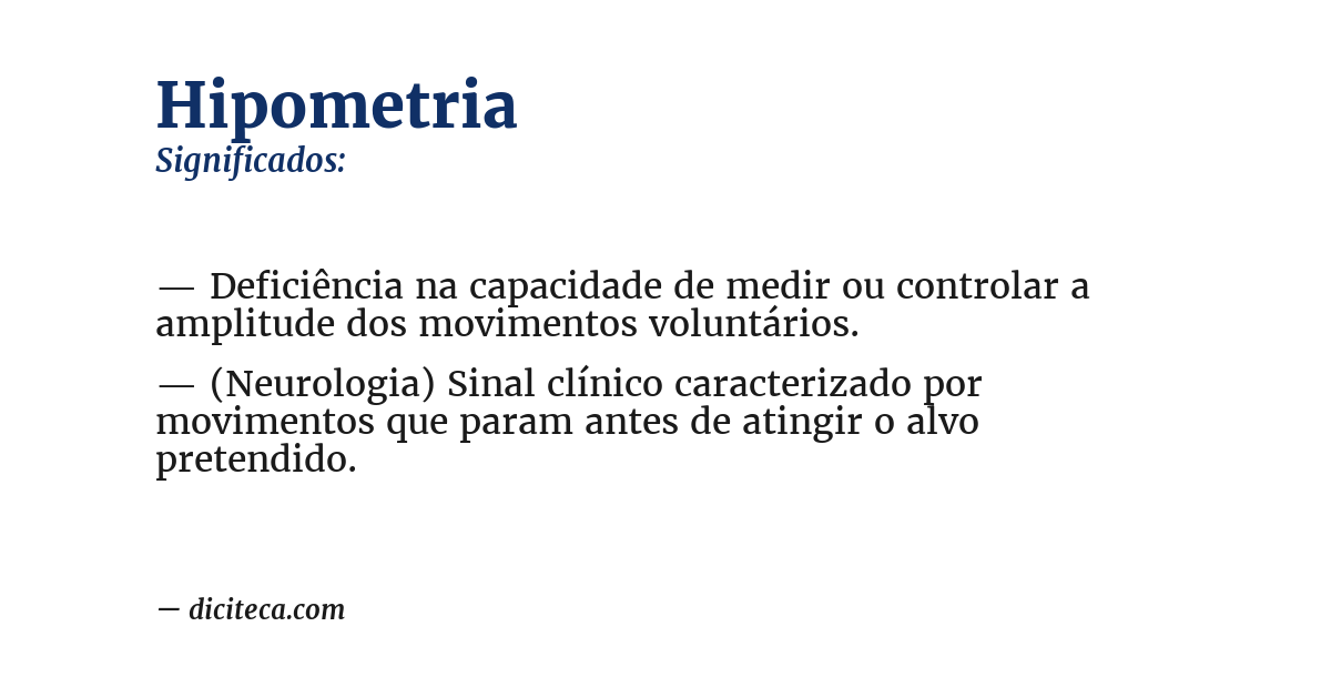 Significado de hipometria