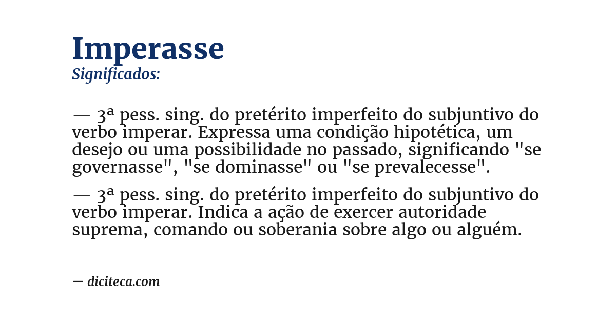 Significado de imperasse